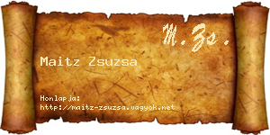 Maitz Zsuzsa névjegykártya